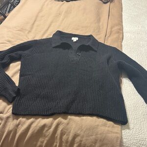 J. Crew Black V-Neck Women's Sweater